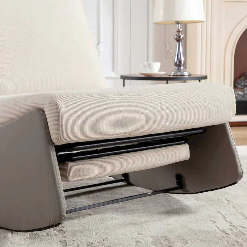 Fauteuil à bascule inclinable moderne, fauteuil à bascule confortable pour chambre de bébé avec repose-pieds, fauteuil de lecture d'appoint, fauteuil de salon rembourré