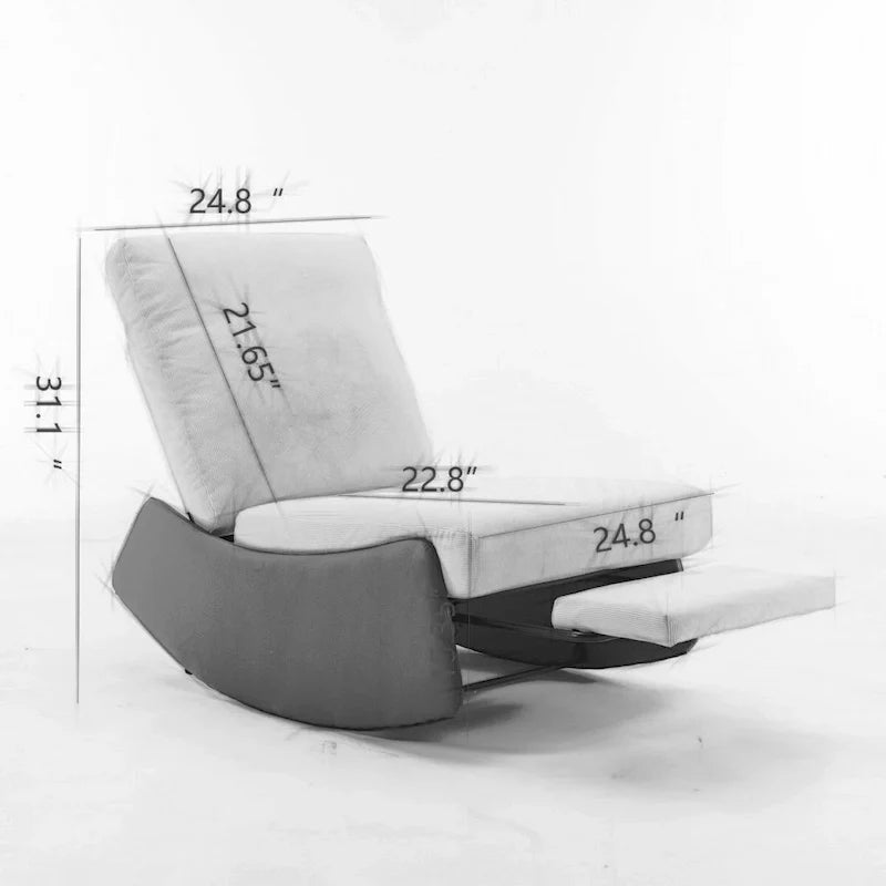 Fauteuil à bascule inclinable moderne, fauteuil à bascule confortable pour chambre de bébé avec repose-pieds, fauteuil de lecture d'appoint, fauteuil de salon rembourré