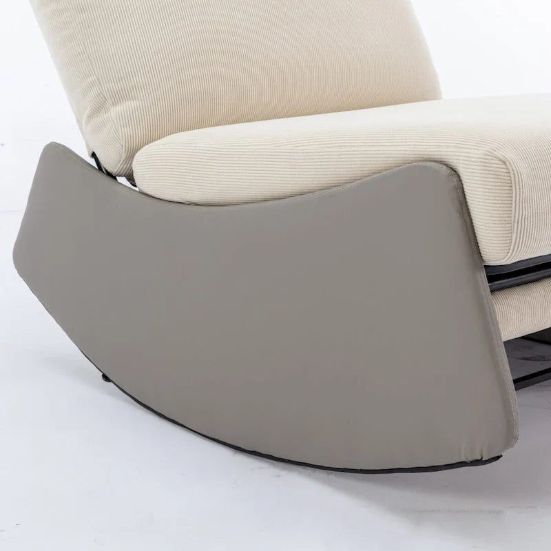 Fauteuil à bascule inclinable moderne, fauteuil à bascule confortable pour chambre de bébé avec repose-pieds, fauteuil de lecture d'appoint, fauteuil de salon rembourré