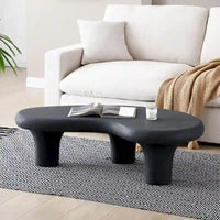 Table basse Cloud en fibre de verre de 47,24 po, table vintage avec 3 pieds de support, table basse irrégulière, aucun assemblage requis