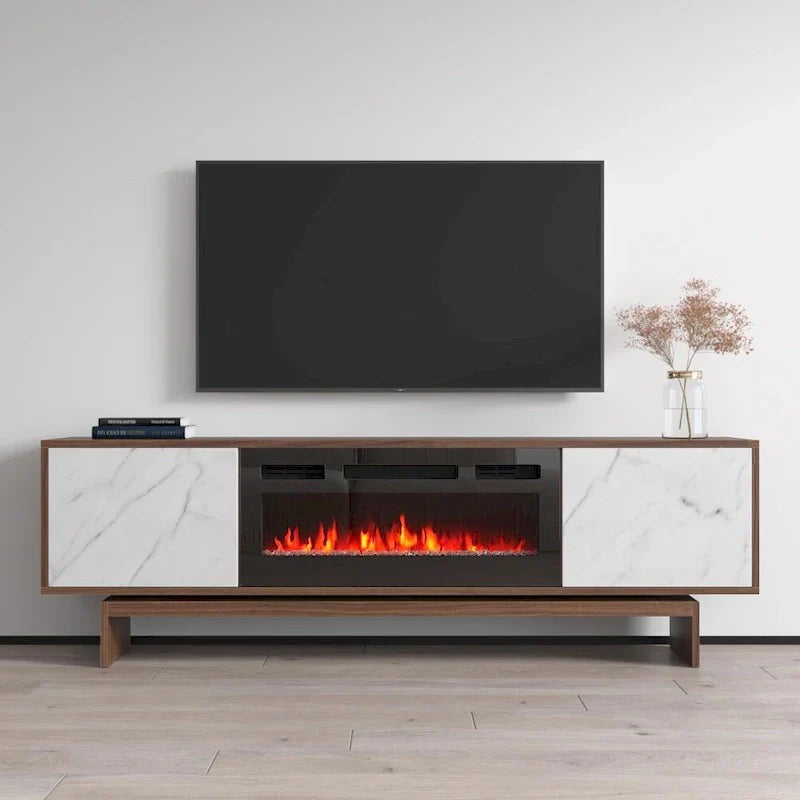 Meuble TV cheminée Gram BL-EF