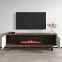 Meuble TV cheminée Gram BL-EF