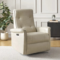 Fauteuil inclinable électrique pivotant en similicuir moderne Valentin avec ports USB par HULALA HOME