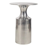 Table d'appoint Macari Art Déco en aluminium poli – 36,8 cm (L) x 36,8 cm (P) x 53,3 cm (H)