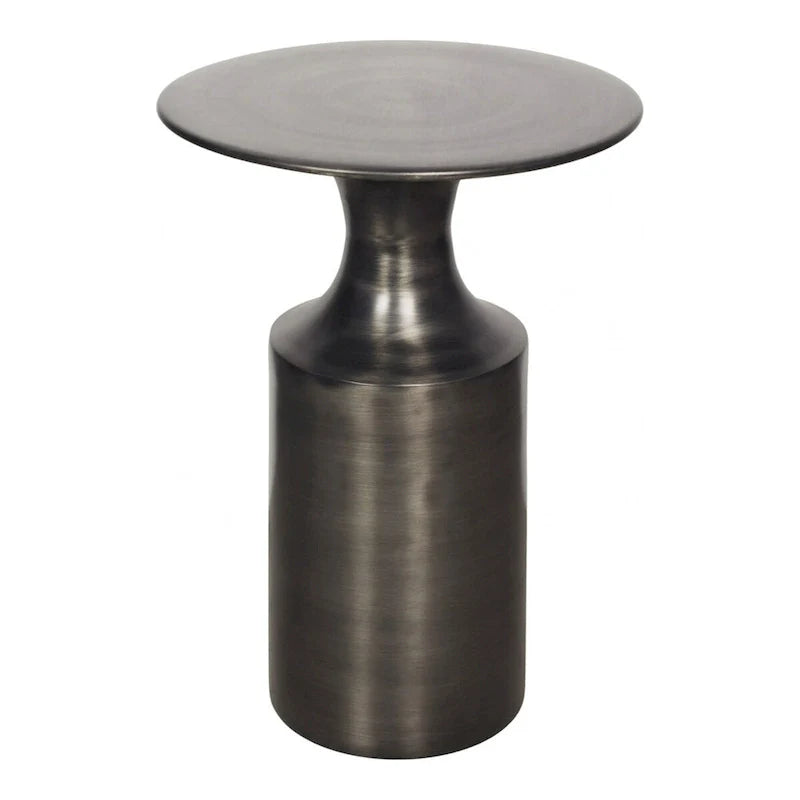 Table d'appoint Macari Art Déco en aluminium poli – 36,8 cm (L) x 36,8 cm (P) x 53,3 cm (H)