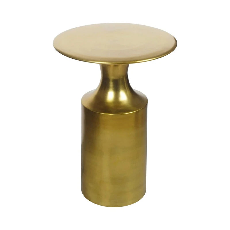 Table d'appoint Macari Art Déco en aluminium poli – 36,8 cm (L) x 36,8 cm (P) x 53,3 cm (H)