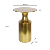 Table d'appoint Macari Art Déco en aluminium poli – 36,8 cm (L) x 36,8 cm (P) x 53,3 cm (H)