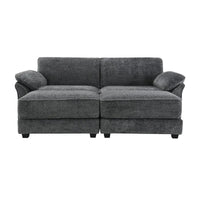 Ensemble canapé-lit sectionnel modulable convertible à combinaison libre 4 places rembourré, assise profonde, ottoman, gris
