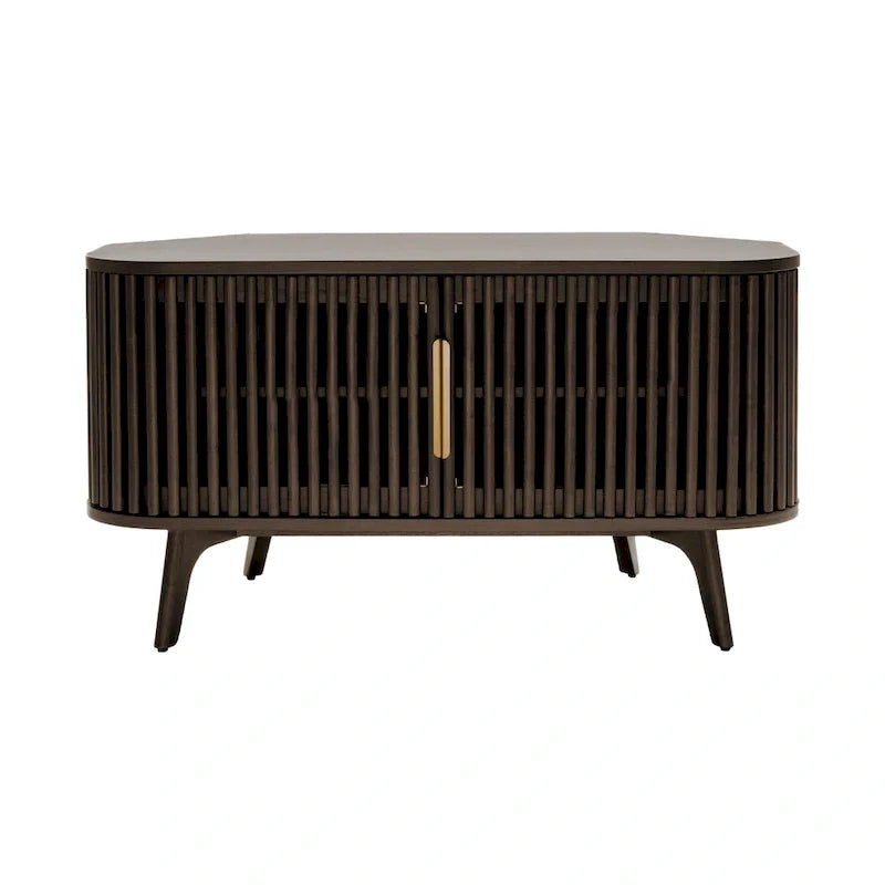 Meuble TV d'angle en bois Studio London Sierra avec accents Mid-Century