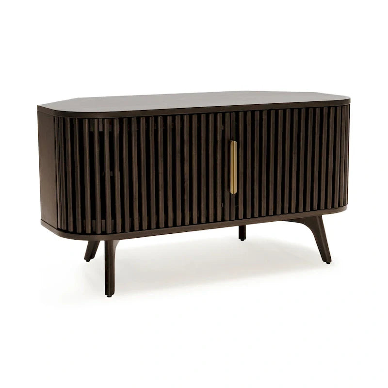 Meuble TV d'angle en bois Studio London Sierra avec accents Mid-Century