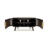 Meuble TV d'angle en bois Studio London Sierra avec accents Mid-Century