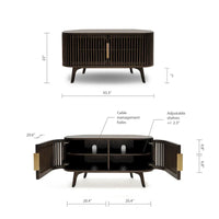 Meuble TV d'angle en bois Studio London Sierra avec accents Mid-Century