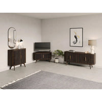 Meuble TV d'angle en bois Studio London Sierra avec accents Mid-Century