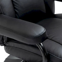 Fauteuil inclinable pivotant en cuir avec repose-pieds et accoudoirs ottoman