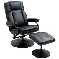 Fauteuil inclinable pivotant en cuir avec repose-pieds et accoudoirs ottoman