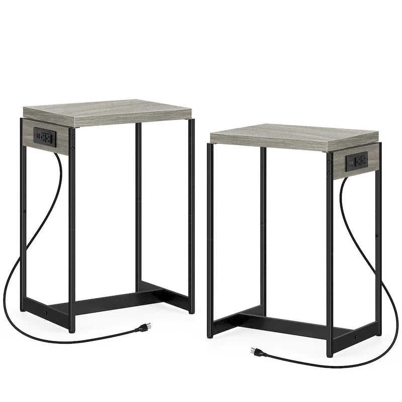 Tables de chevet (lot de 2) avec station de charge