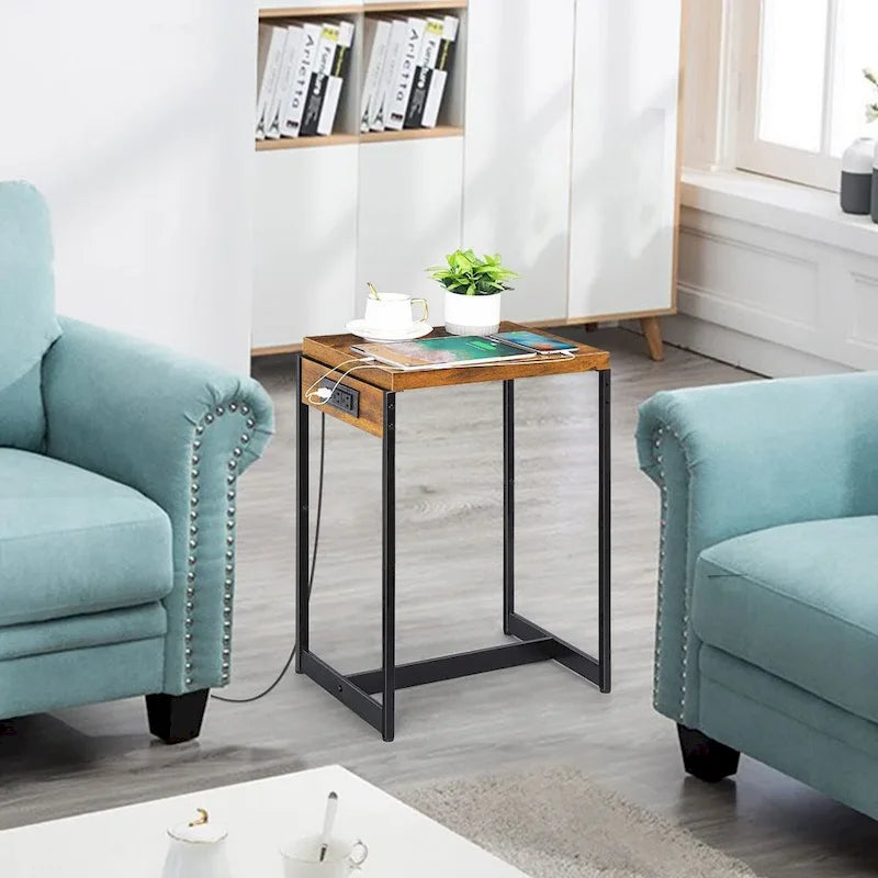 Tables de chevet (lot de 2) avec station de charge