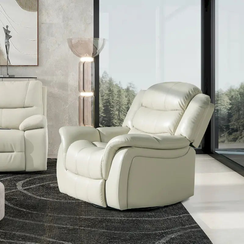 Fauteuil Inclinable Pivotant à Bascule Manuel Rover 41.5 pouces en Similicuir
