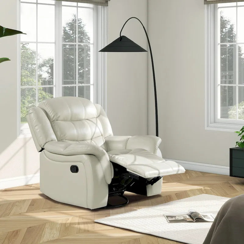 Fauteuil Inclinable Pivotant à Bascule Manuel Rover 41.5 pouces en Similicuir