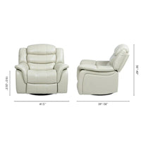 Fauteuil Inclinable Pivotant à Bascule Manuel Rover 41.5 pouces en Similicuir