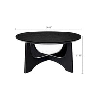 Table basse ronde en bois élégante contemporaine avec pieds croisés accrocheurs