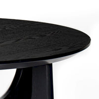 Table basse ronde en bois élégante contemporaine avec pieds croisés accrocheurs