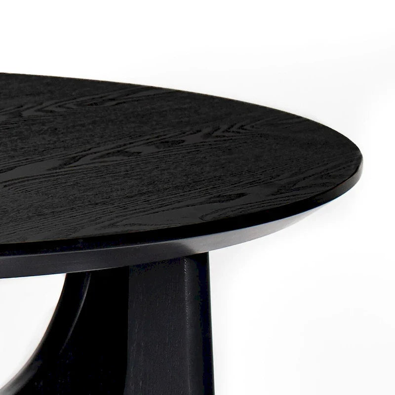 Table basse ronde en bois élégante contemporaine avec pieds croisés accrocheurs