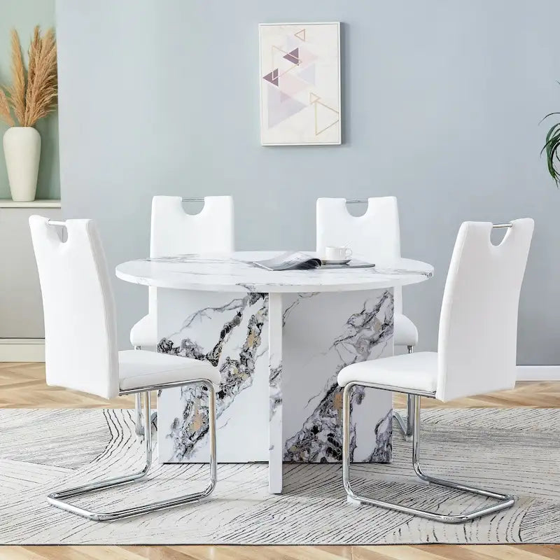 Ensemble de table à manger ronde 5 pièces