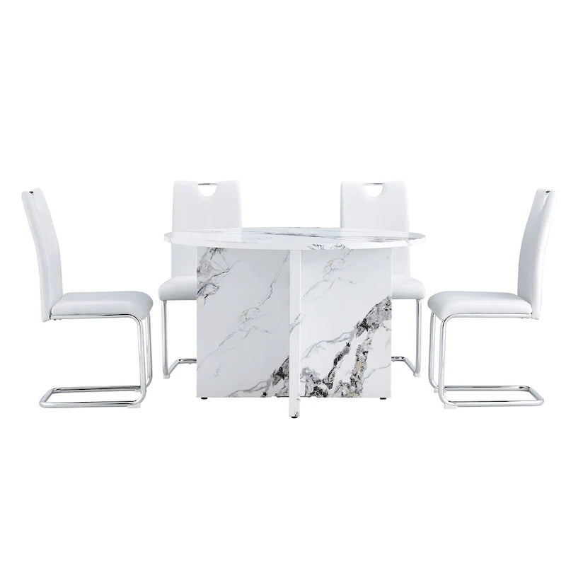 Ensemble de table à manger ronde 5 pièces