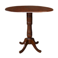Table de bar ronde 42 po et deux tabourets - Espresso
