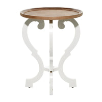 Table d'appoint ronde en bois sculpté - 25x19x19