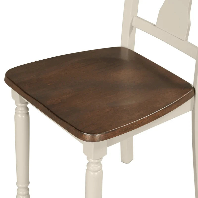 Ensemble de salle à manger classique 6 pièces, table en bois et 4 chaises avec banc