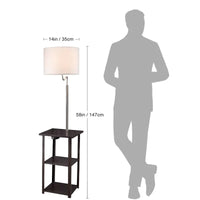 58 Table d'appoint canapé avec étagères et lampe, avec station de charge