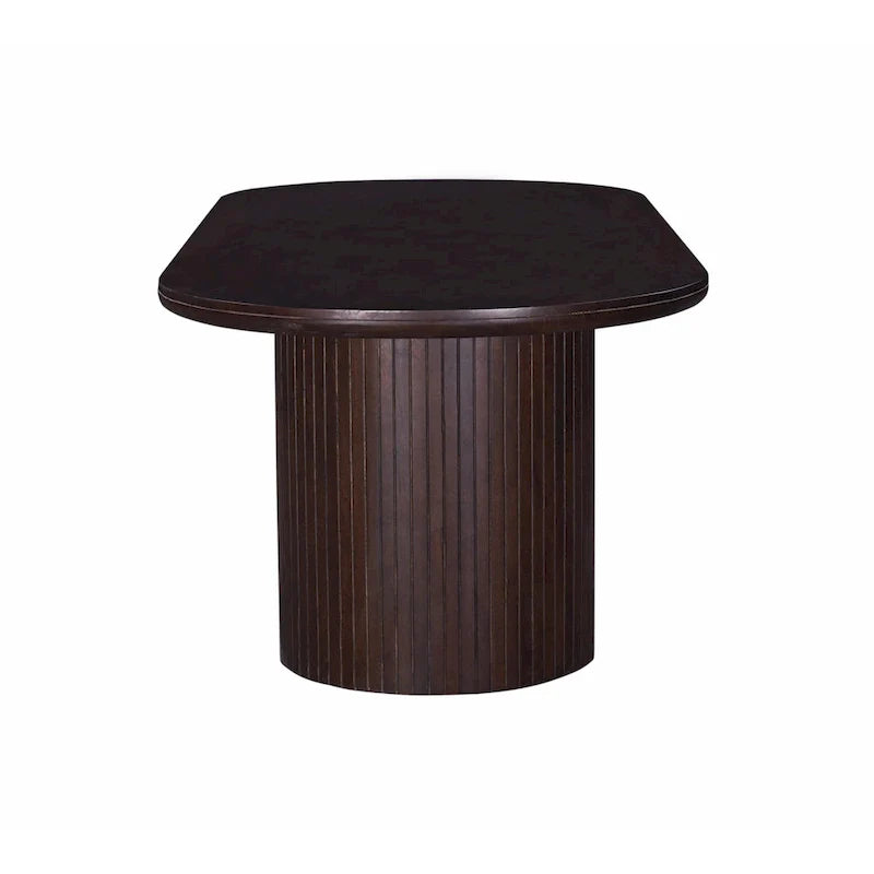 Table à manger ovale à double piédestal Geneva 94 pouces en bois