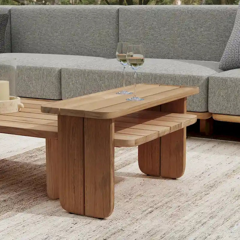 Table basse d'extérieur Classic Home Hudson 31 en bois de teck