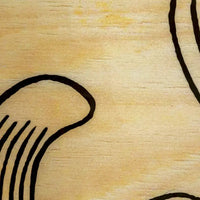 Table basse ovale planche de surf rayée, multicolore