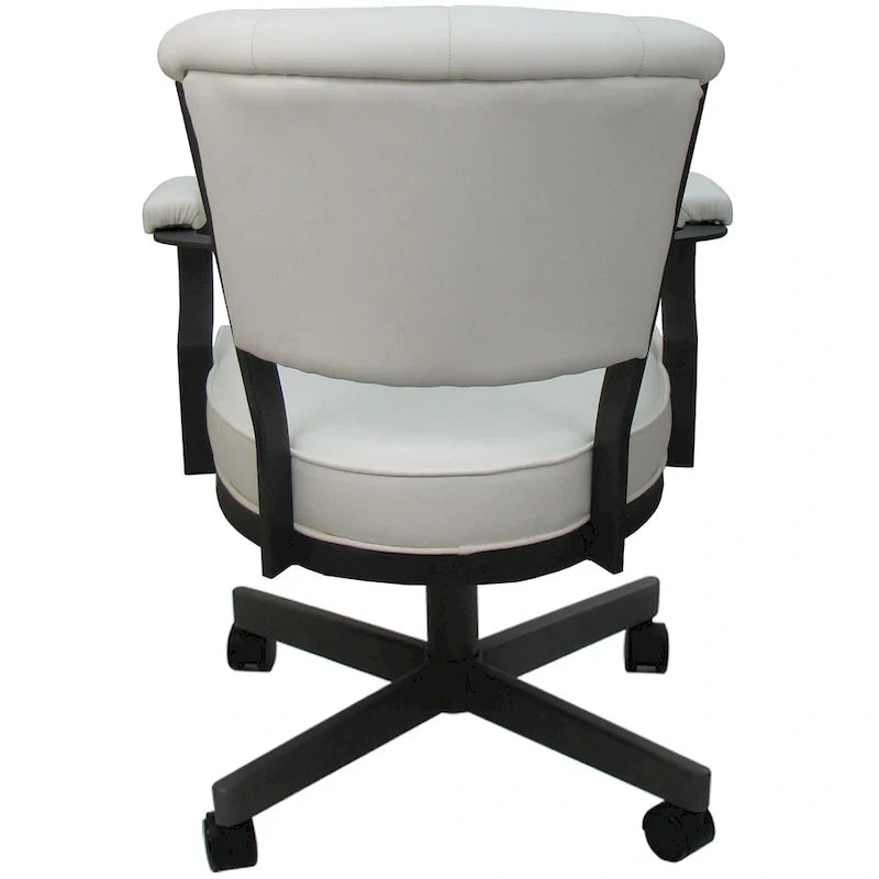 Chaise à roulettes pivotante Miami en métal sur piètement lecture - Assise haute de 18 po