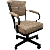 Chaise à roulettes pivotante Miami en métal sur piètement lecture - Assise haute de 18 po