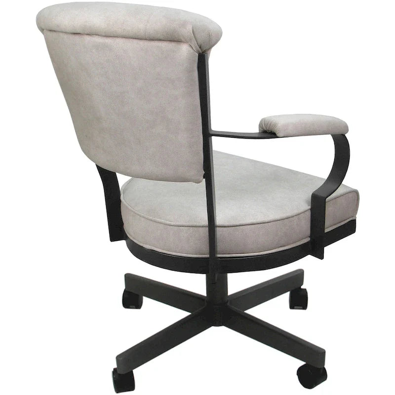 Chaise à roulettes pivotante Miami en métal sur piètement lecture - Assise haute de 18 po
