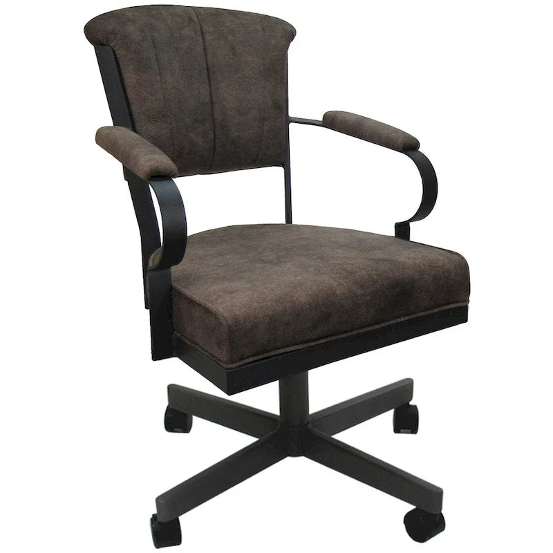 Chaise à roulettes pivotante Miami en métal sur piètement lecture - Assise haute de 18 po