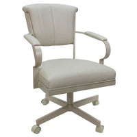 Chaise à roulettes pivotante Miami en métal sur piètement lecture - Assise haute de 18 po