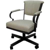 Chaise à roulettes pivotante Miami en métal sur piètement lecture - Assise haute de 18 po