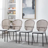 Chaise de salle à manger d'appoint moderne en métal (lot de 4)