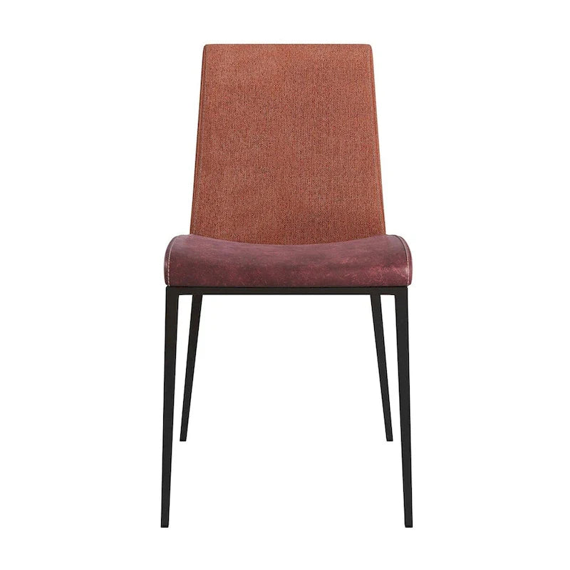 Ensemble de deux chaises en acier inoxydable brun et rouille