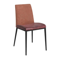 Ensemble de deux chaises en acier inoxydable brun et rouille