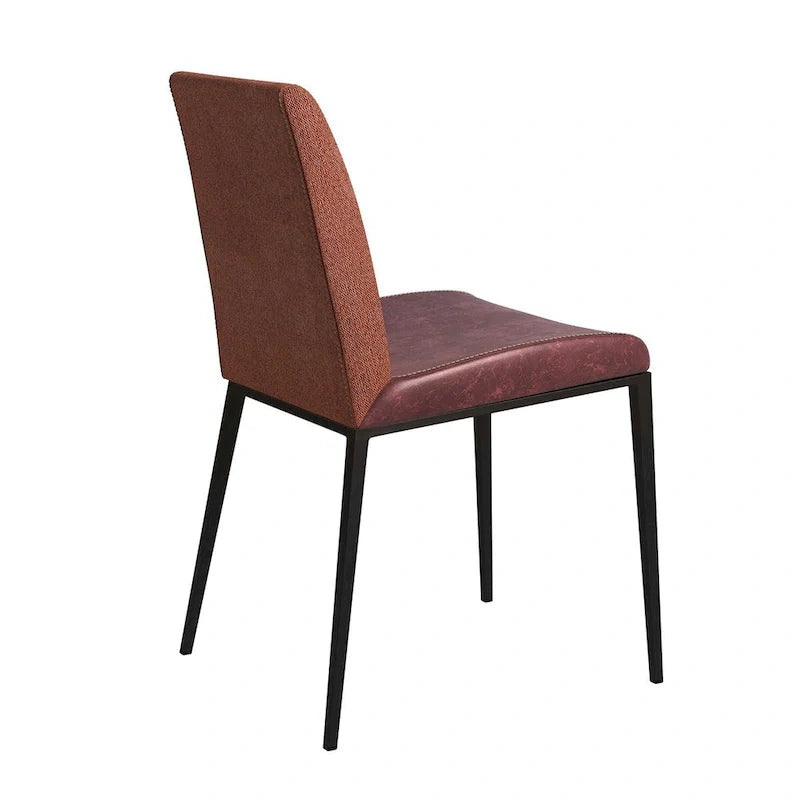 Ensemble de deux chaises en acier inoxydable brun et rouille