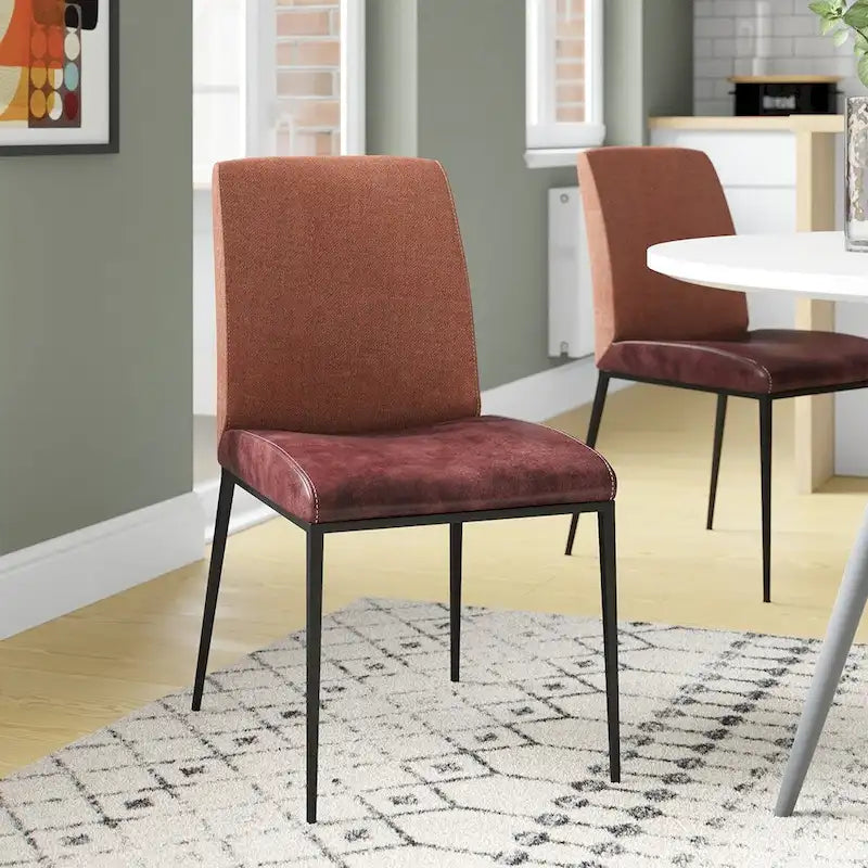 Ensemble de deux chaises en acier inoxydable brun et rouille
