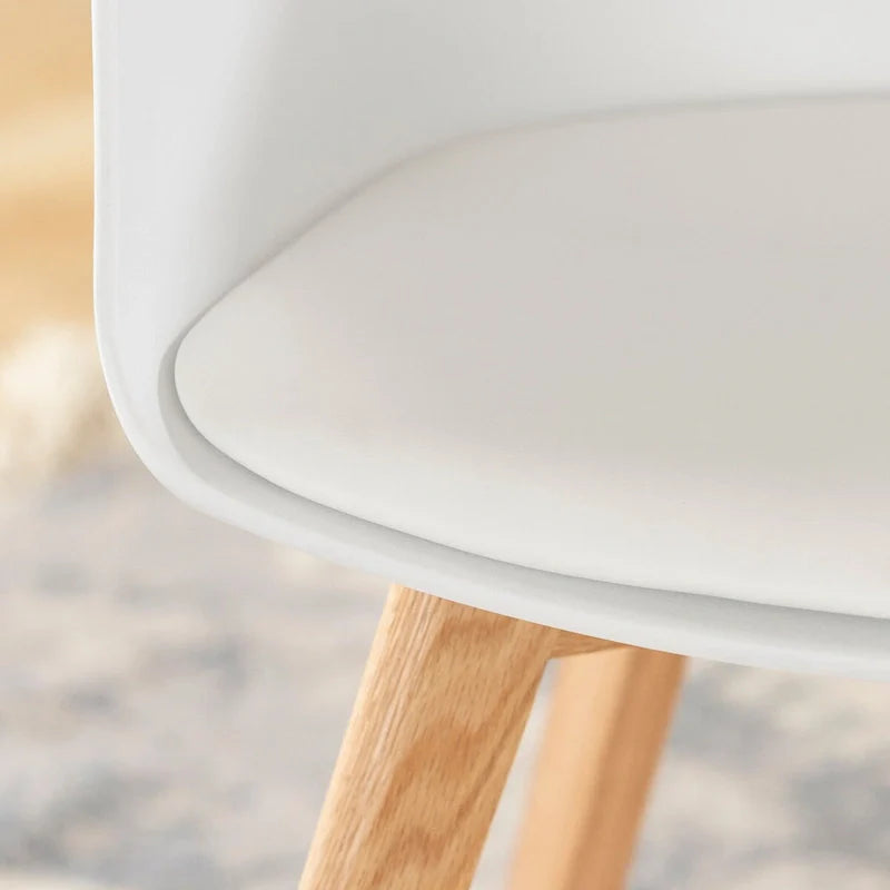 Lot de 2 chaises de salle à manger Flam avec pieds en bois de hêtre