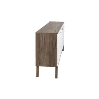 Buffet mid-century moderne Prepac Milo à 4 portes - 64 L x 32 H x 16 P