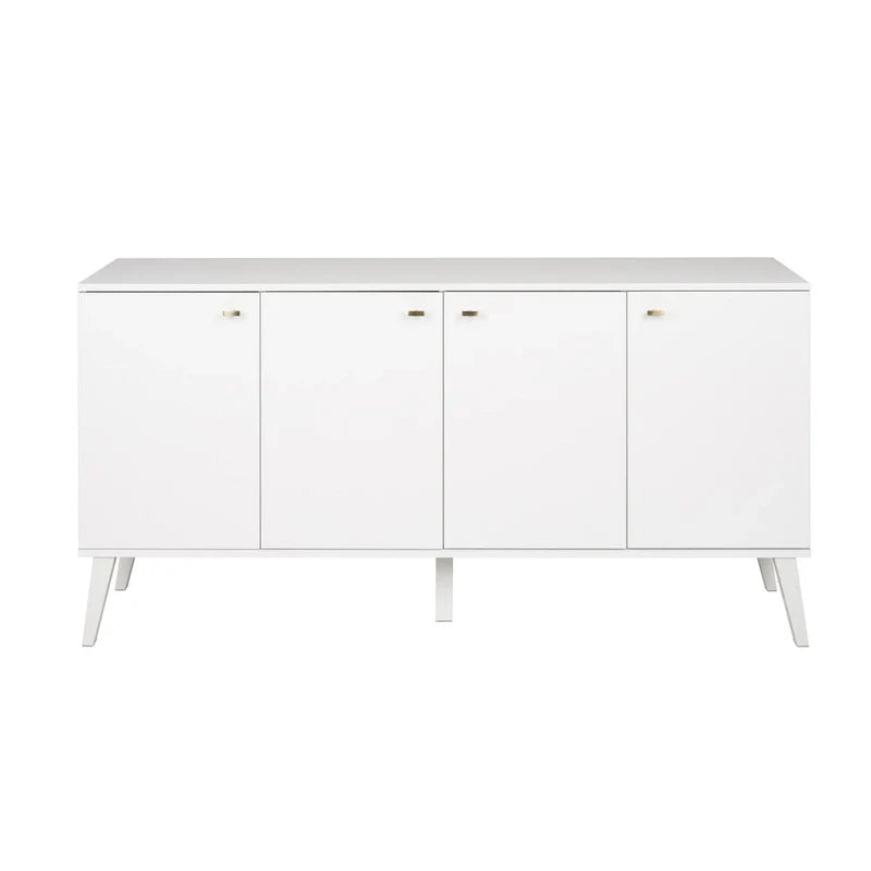 Buffet 4 portes Prepac Milo de style moderne du milieu du siècle - 64 L x 32 H x 16 P